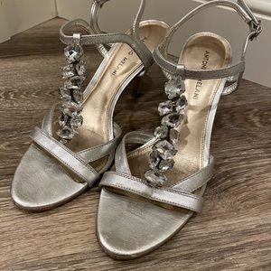 Silver Heels with Gemstone Straps